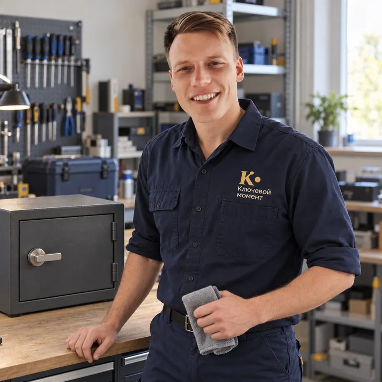 Ремонт сейфов — мастер в фирменной форме «Ключевой момент»